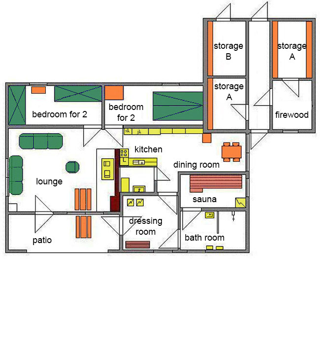 Floor plan Cabin B